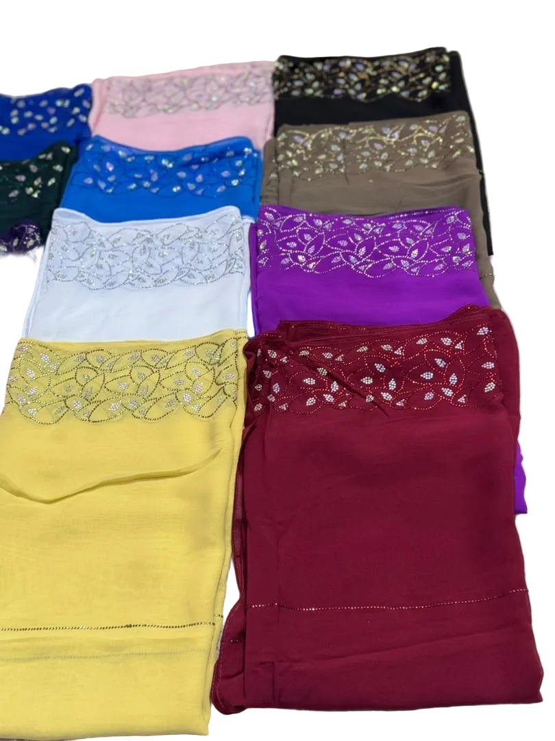 Hijab crepe perlé
