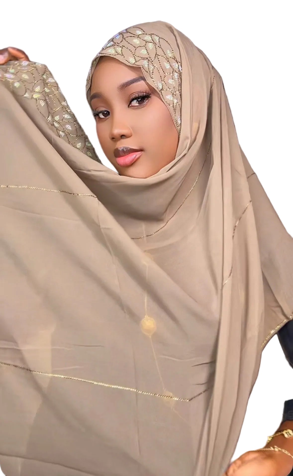 Hijab crepe perlé