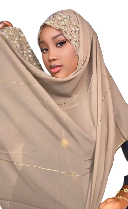 Hijab crepe perlé